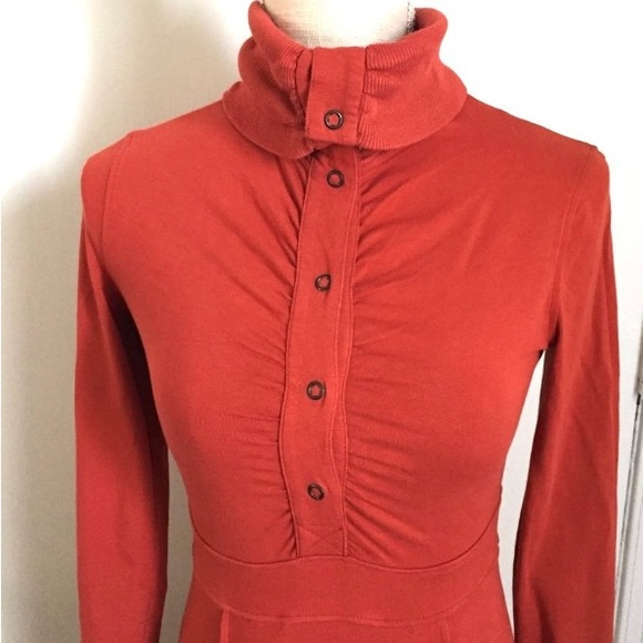Athleta Cosy Up Snap Button Front Rust Dress XXSmall - Picture 3 of 10